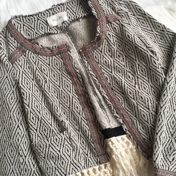 Miss Me Tribal Print Fringe Jacket - Picture 6 of 8